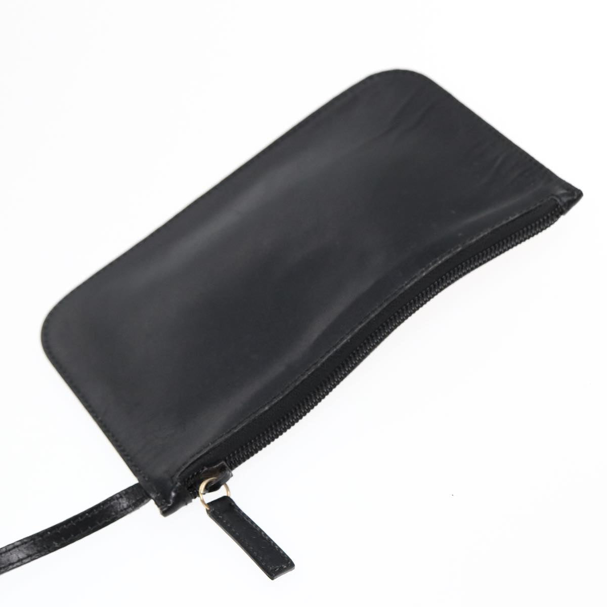 GUCCI Bamboo Shoulder Bag Leather Black Gold 001 1553 1880 ep5598