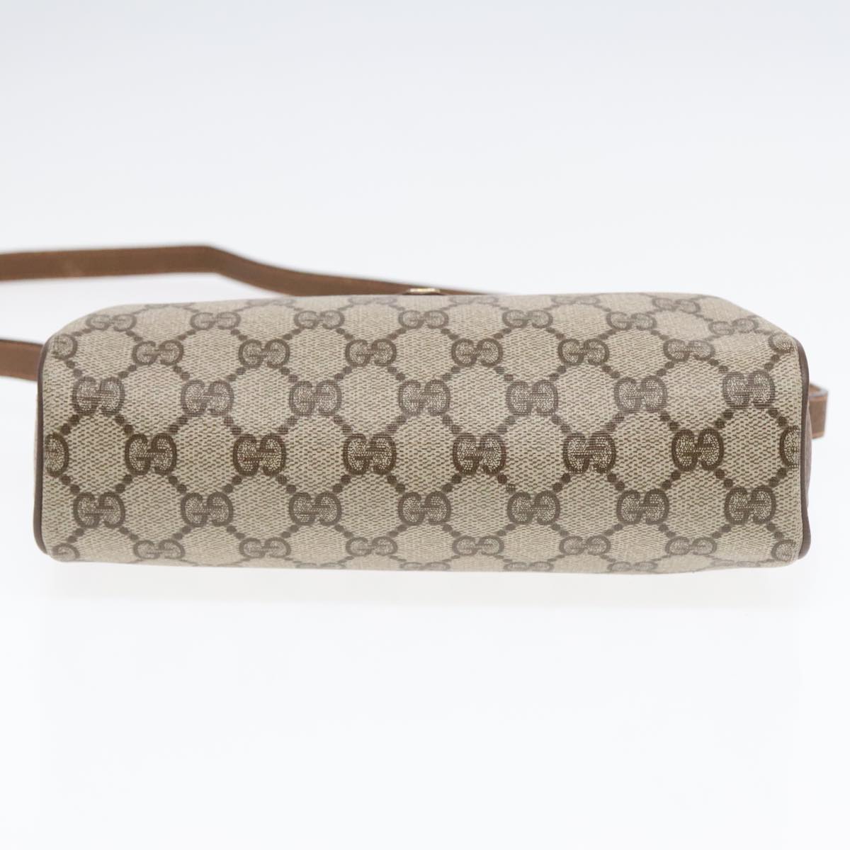 GUCCI GG Supreme Web Sherry Line Shoulder Bag PVC Beige Gold ep5616