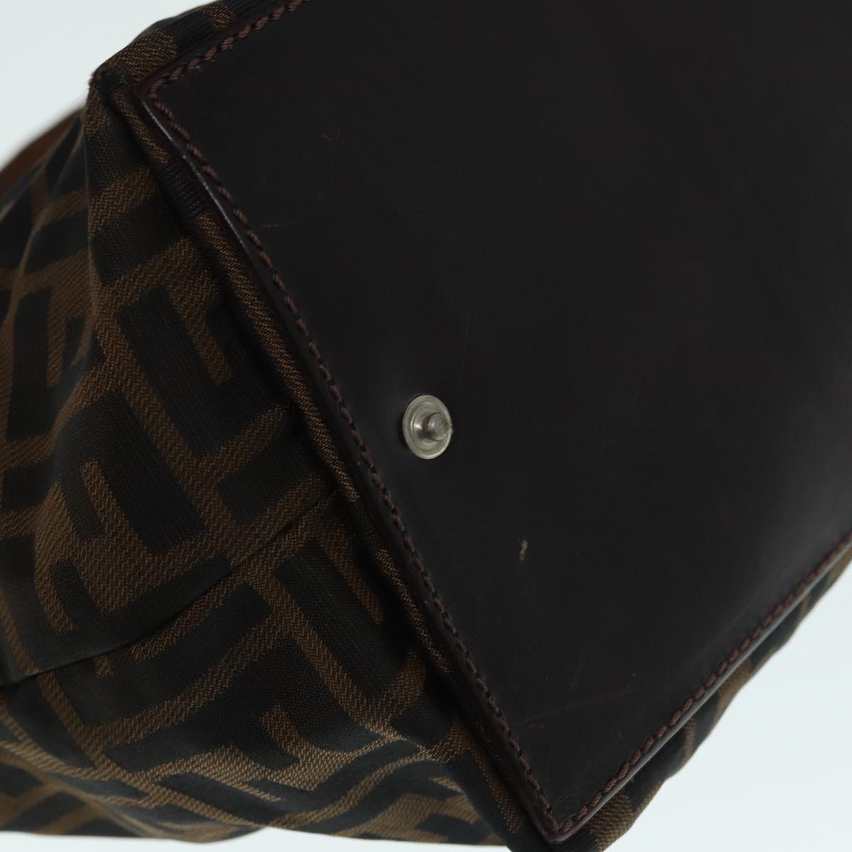 FENDI Zucca Canvas Hand Bag Brown Black ep5621