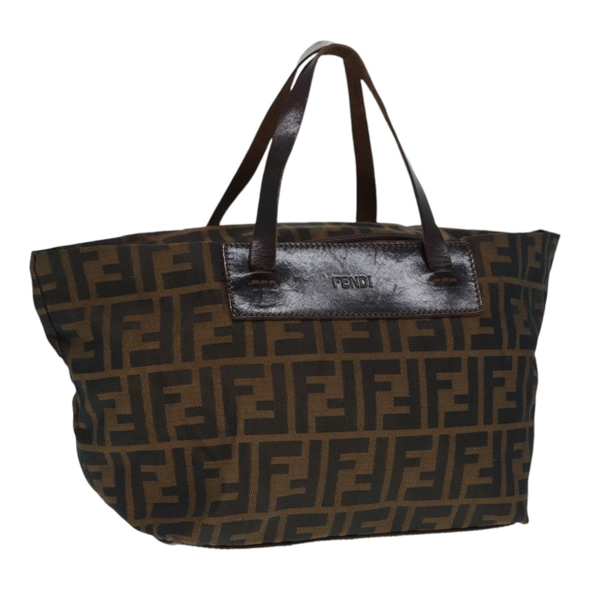 FENDI Zucca Canvas Hand Bag Brown Black ep5621