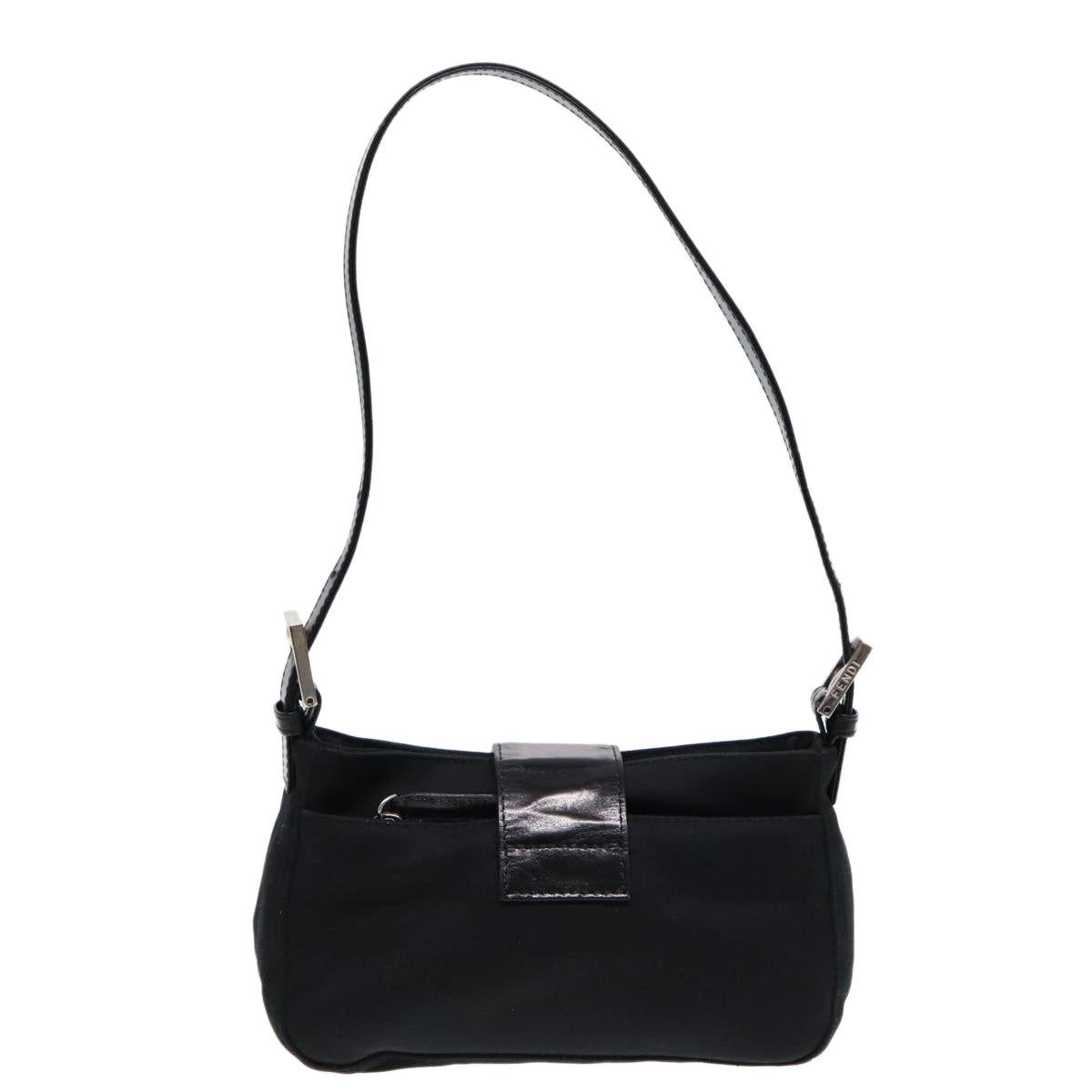 FENDI Shoulder Bag Nylon Black Silver ep5624