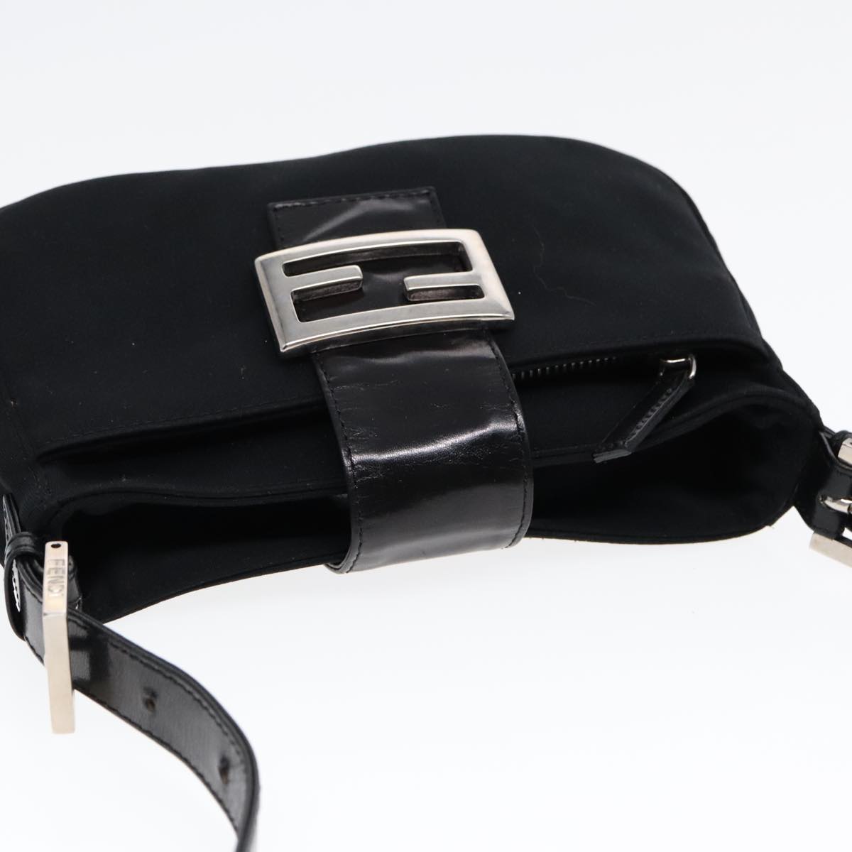 FENDI Shoulder Bag Nylon Black Silver ep5624