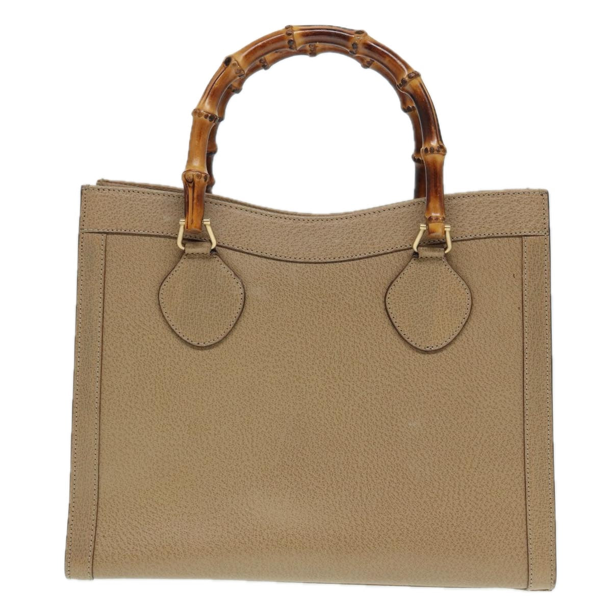 GUCCI Bamboo Hand Bag Leather Beige Gold 002 1186 0260 ep5646