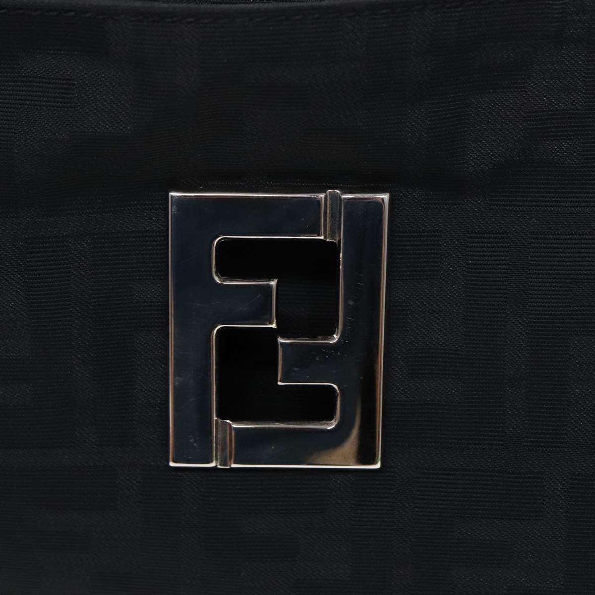 FENDI Zucca Canvas Shoulder Bag Silver Black ep5725