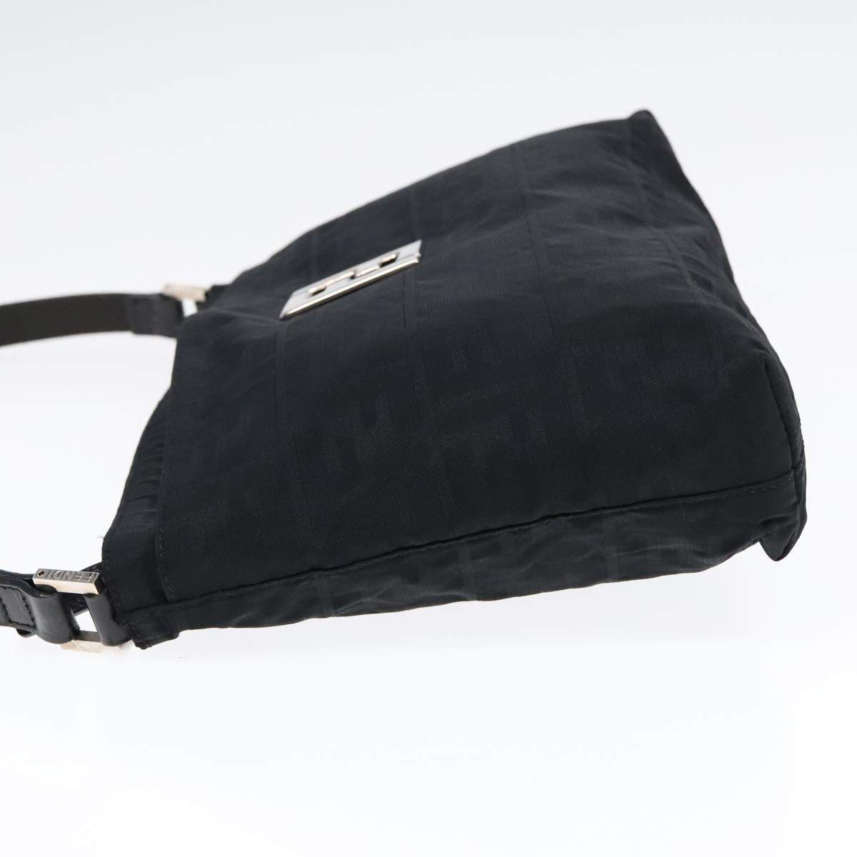 FENDI Zucca Canvas Shoulder Bag Silver Black ep5725