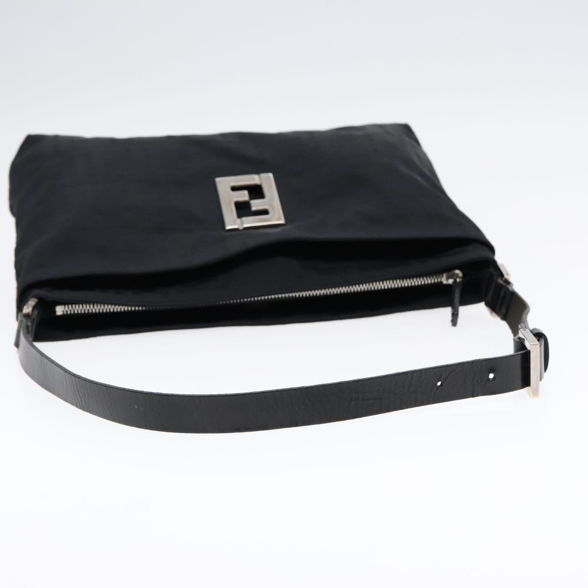 FENDI Zucca Canvas Shoulder Bag Silver Black ep5725