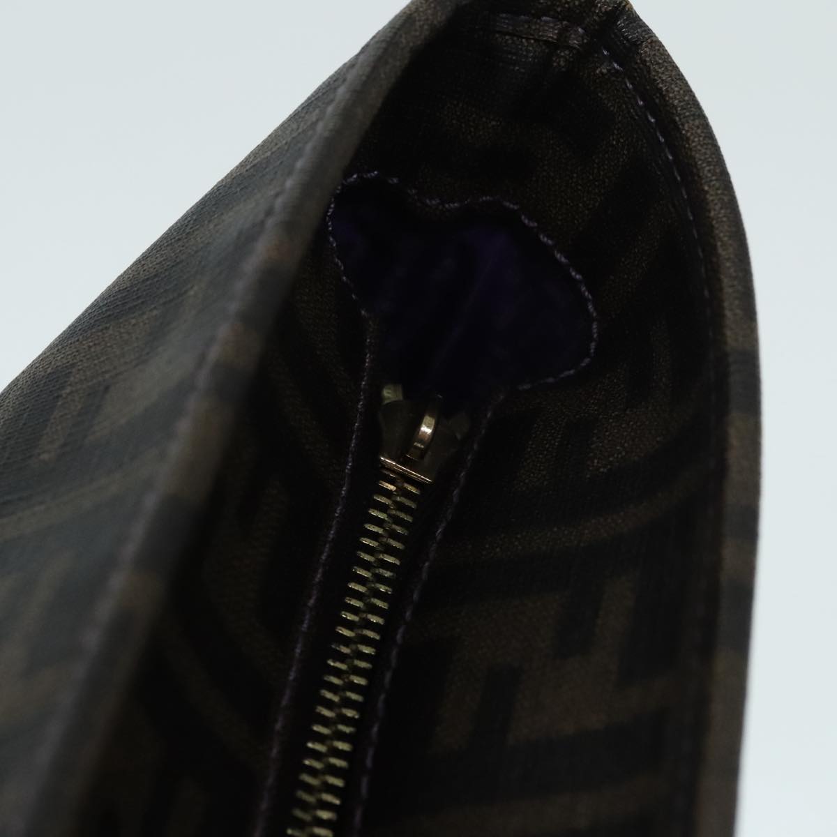 FENDI Zucca Canvas Tote Bag Brown Black Silver ep5784