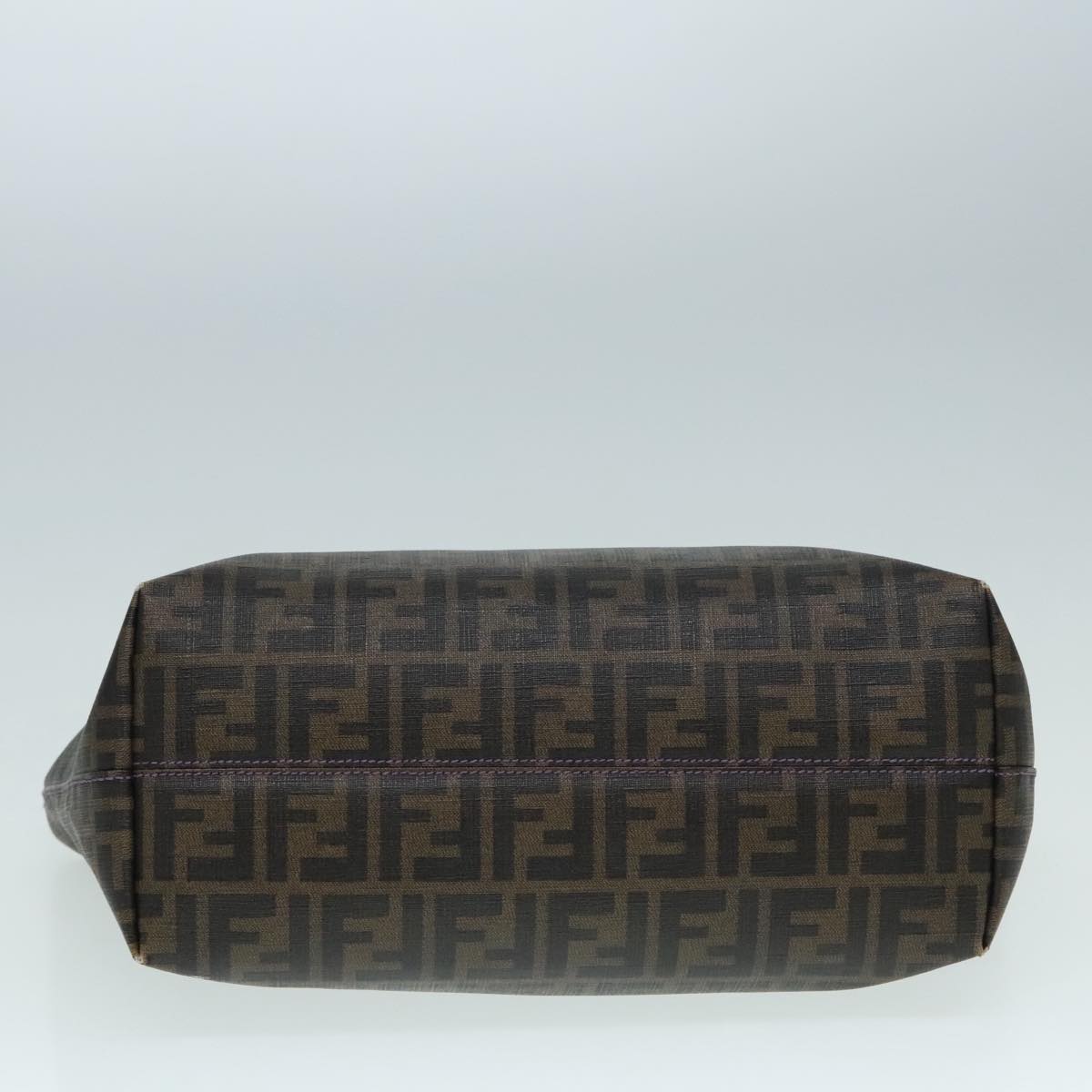 FENDI Zucca Canvas Tote Bag Brown Black Silver ep5784