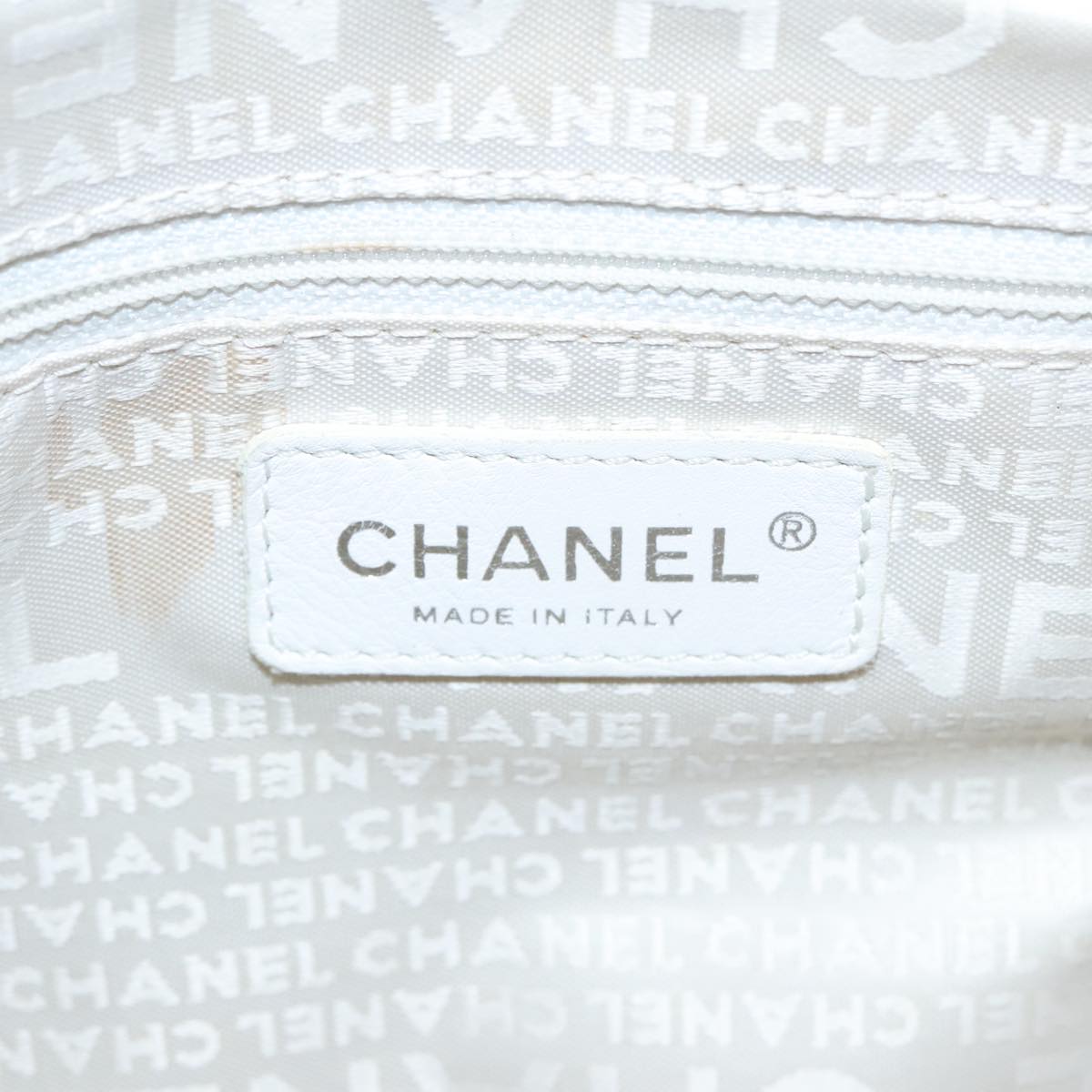 CHANEL Hand Bag Cotton Silver Beige CC ep5901