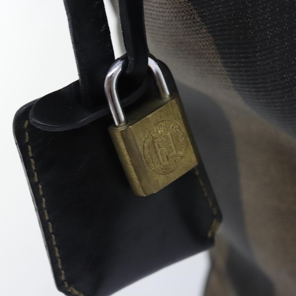 FENDI Pecan Canvas Shoulder Bag Coated Canvas Brown ep5905