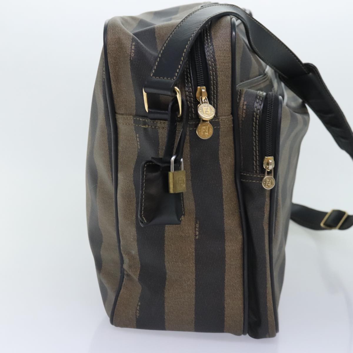 FENDI Pecan Canvas Shoulder Bag Coated Canvas Brown ep5905