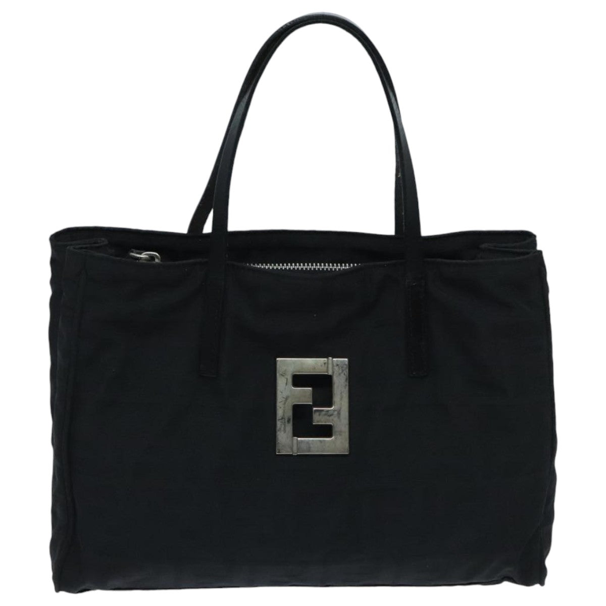 FENDI Zucca Canvas Hand Bag Black Silver ep5941