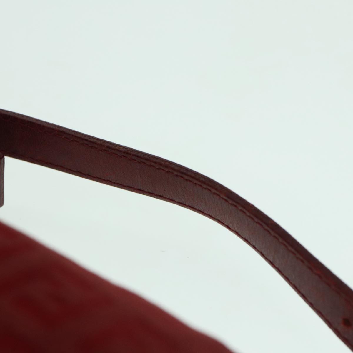 FENDI Zucchino Canvas Hand Bag Red Silver ep5978