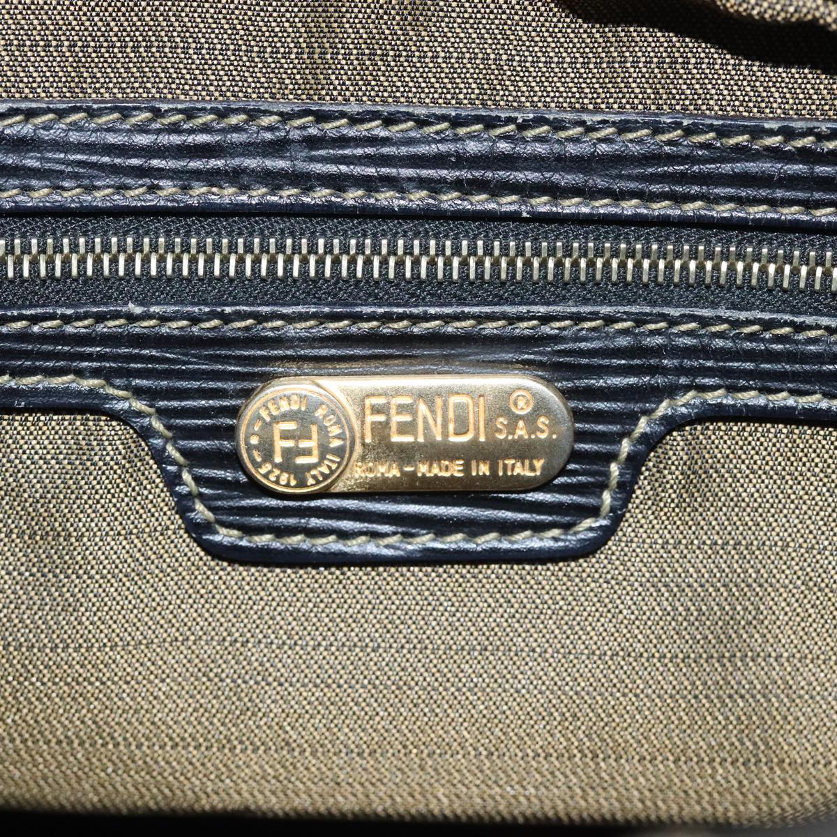FENDI Zucca Canvas Hand Bag Brown Black ep5979