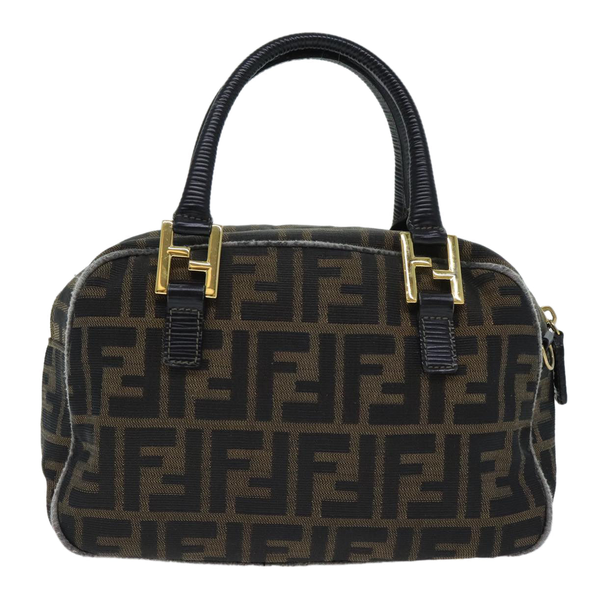 FENDI Zucca Canvas Hand Bag Brown Black ep5979