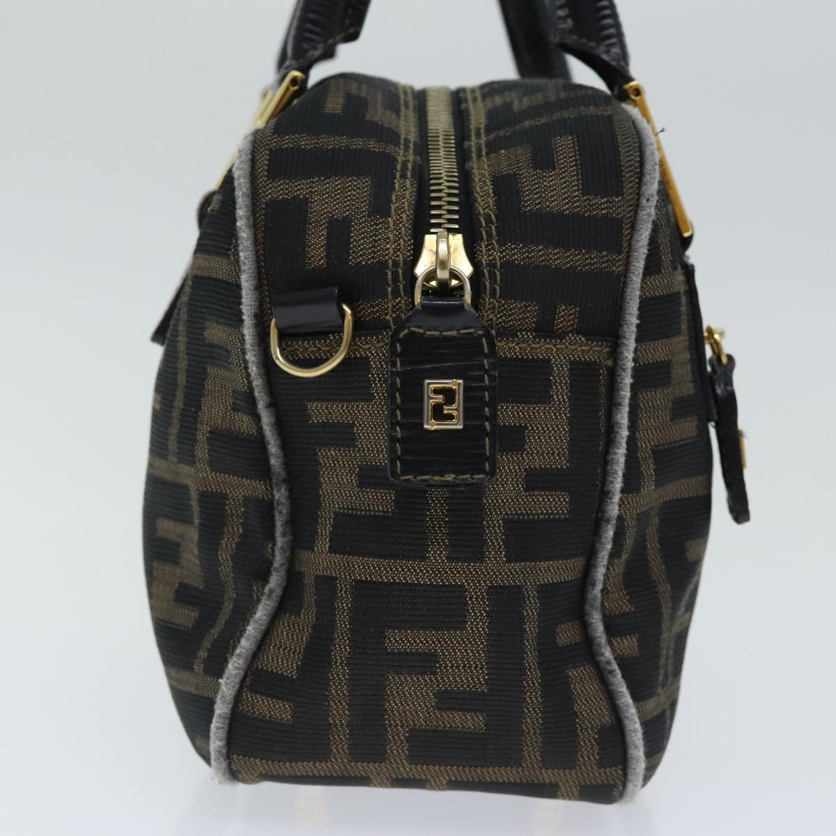 FENDI Zucca Canvas Hand Bag Brown Black ep5979