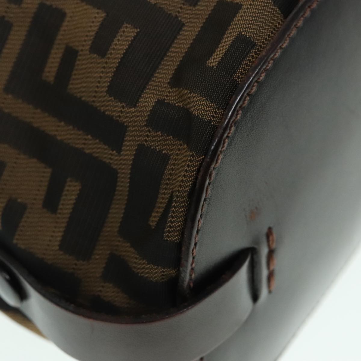 FENDI Zucca Canvas Hand Bag Brown Black ep6007
