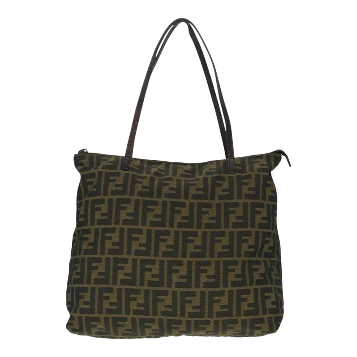 FENDI Zucca Canvas Tote Bag Brown Black Silver ep6014