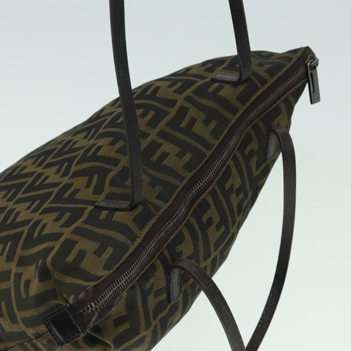 FENDI Zucca Canvas Tote Bag Brown Black Silver ep6014