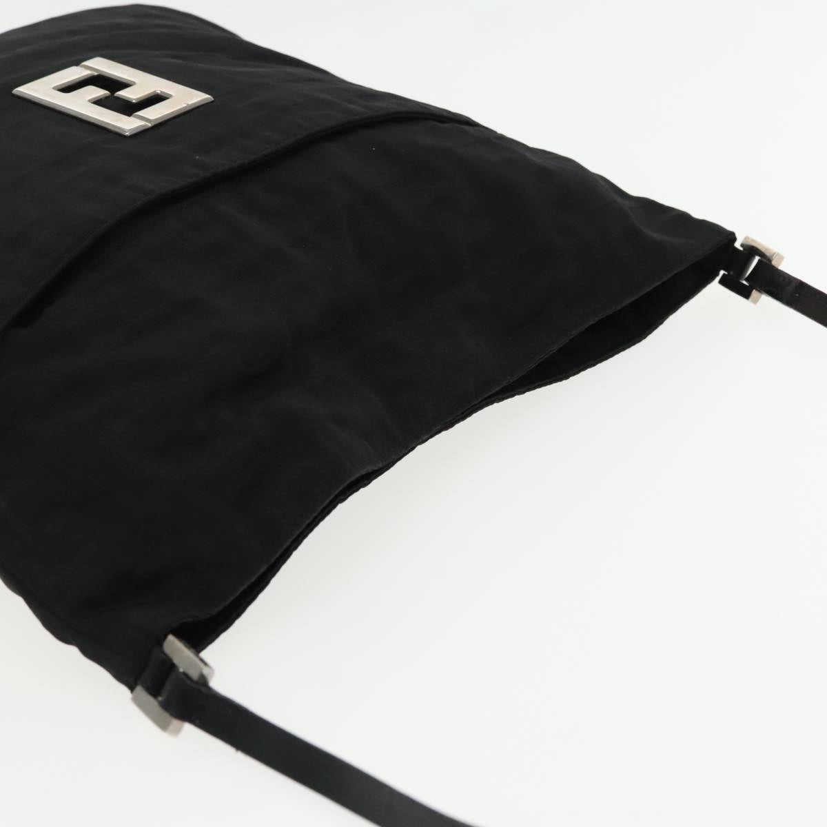 FENDI Zucca Canvas Shoulder Bag Nylon Black Silver ep6025