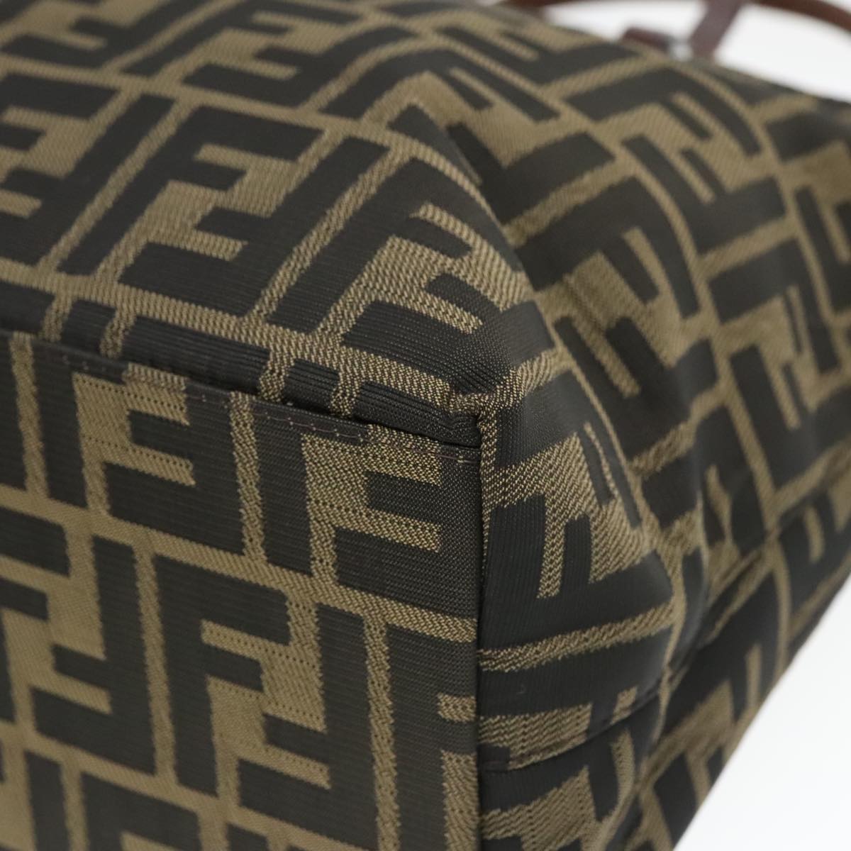 FENDI Zucca Canvas Tote Bag Brown Silver ep6043