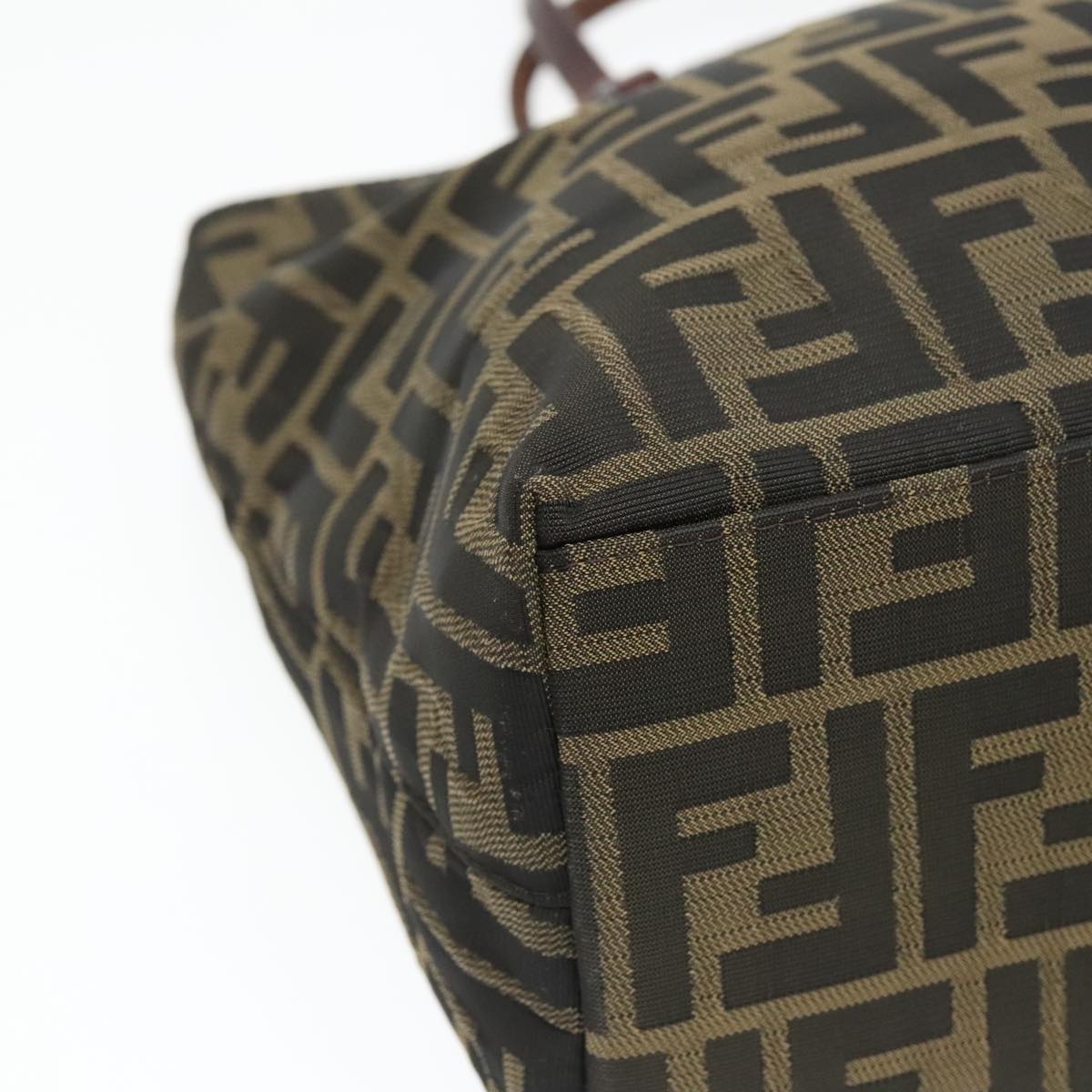FENDI Zucca Canvas Tote Bag Brown Silver ep6043