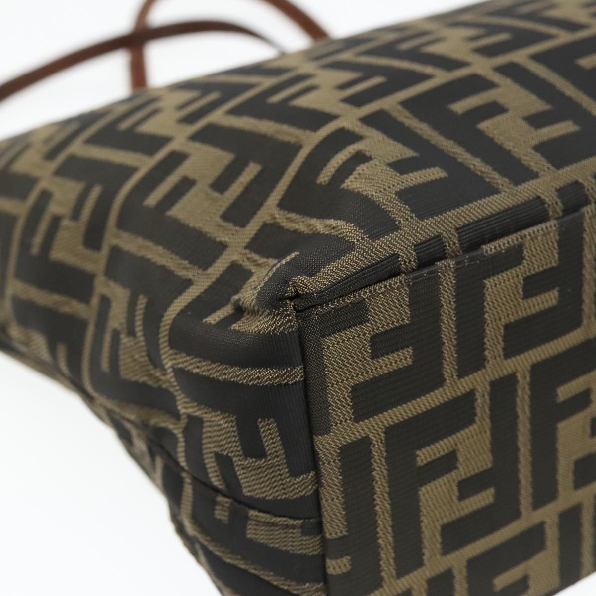 FENDI Zucca Canvas Tote Bag Brown Silver ep6043