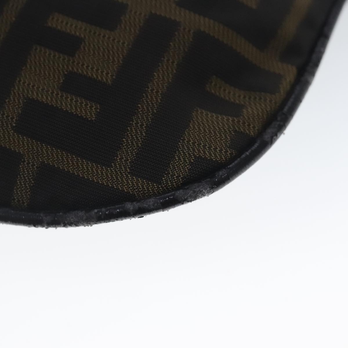 FENDI Zucca Canvas Hand Bag Brown Black Silver ep6060