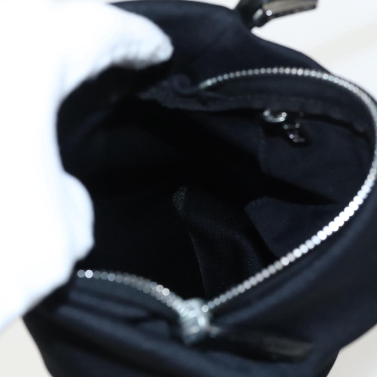 FENDI Shoulder Bag Nylon Black Silver ep6063