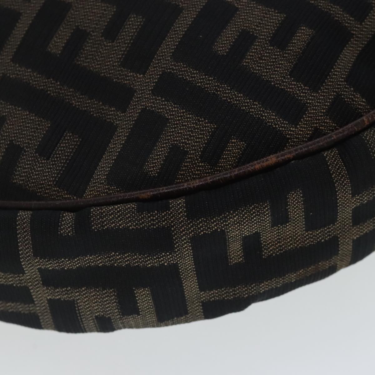 FENDI Zucca Canvas Shoulder Bag Black Brown gold ep6131