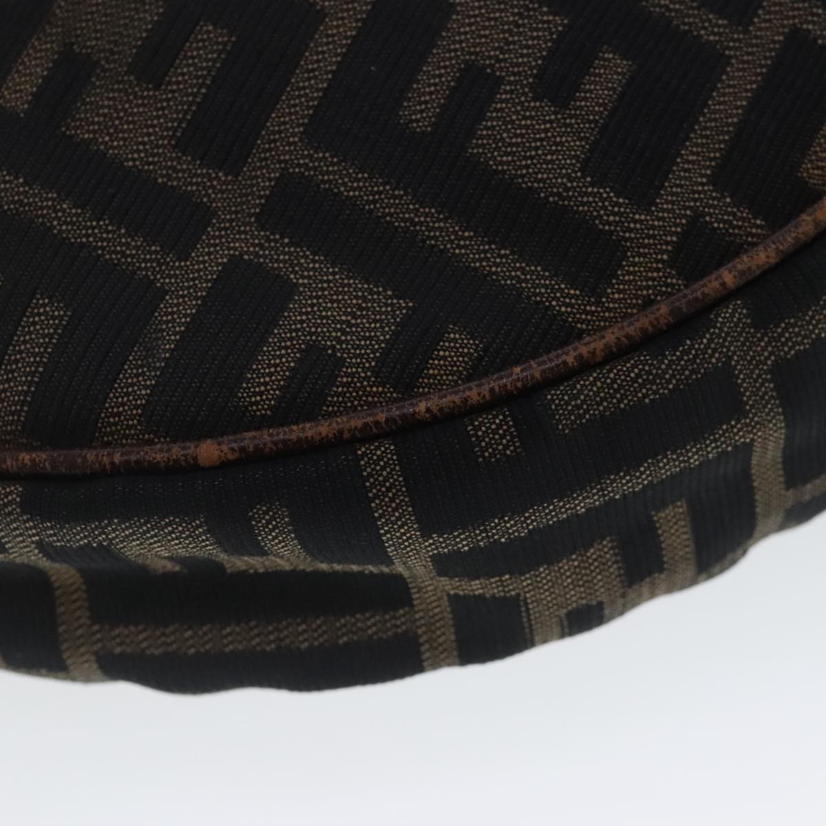 FENDI Zucca Canvas Shoulder Bag Black Brown gold ep6131