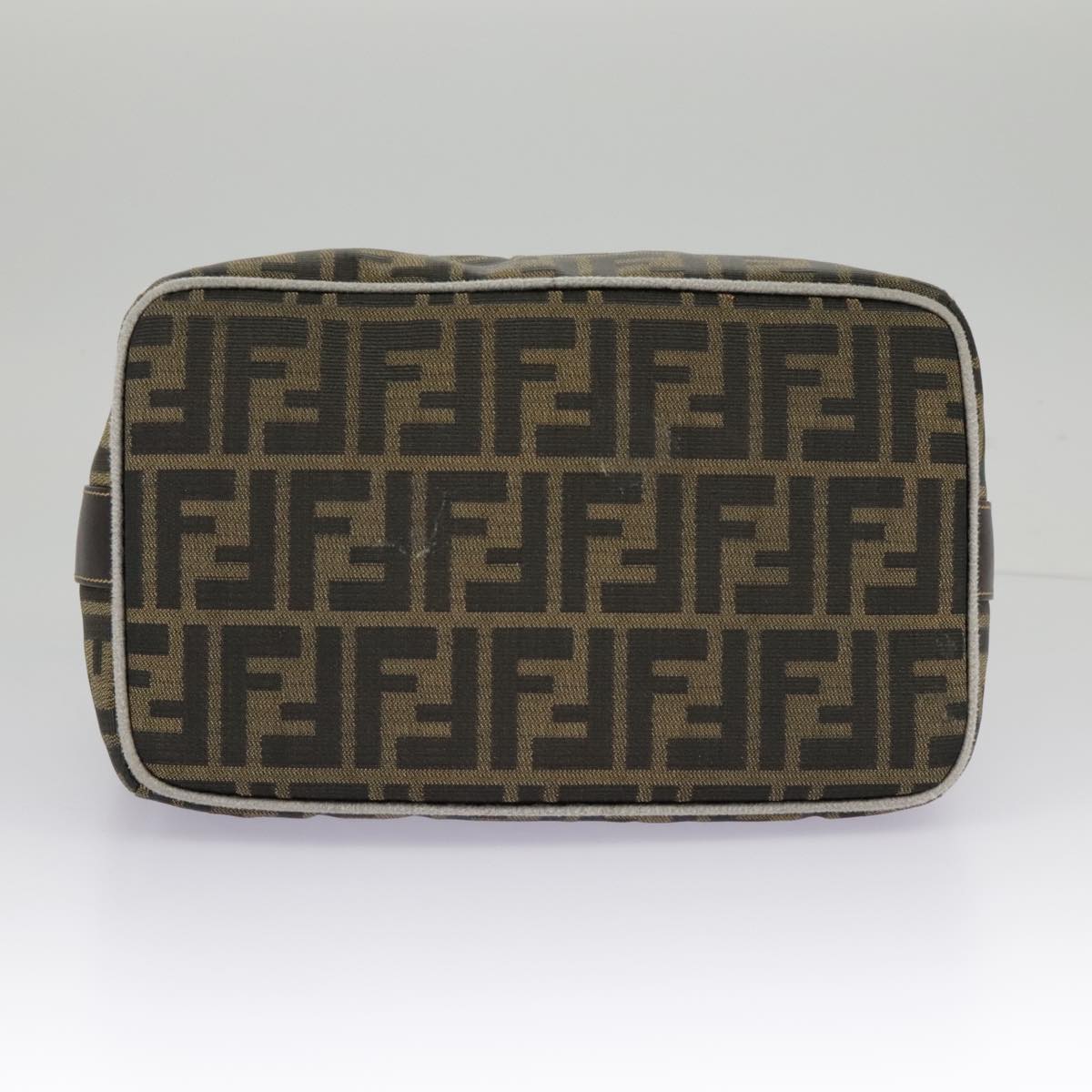 FENDI Zucca Canvas Hand Bag Black Brown Gold ep6166