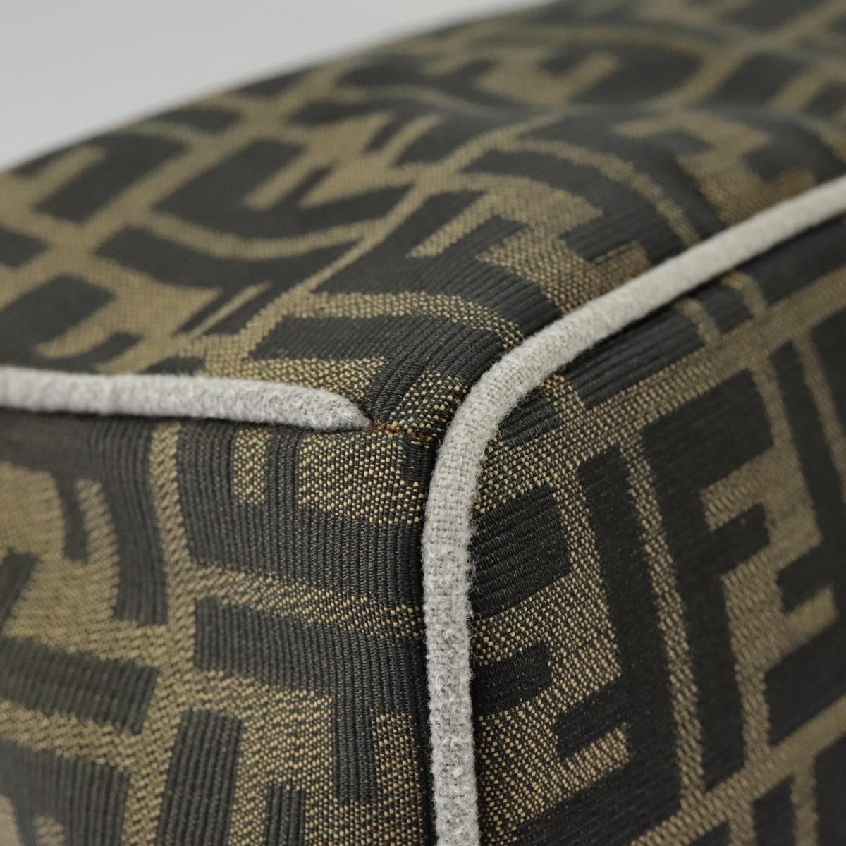 FENDI Zucca Canvas Hand Bag Black Brown Gold ep6166