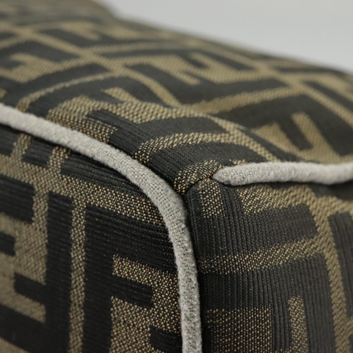 FENDI Zucca Canvas Hand Bag Black Brown Gold ep6166