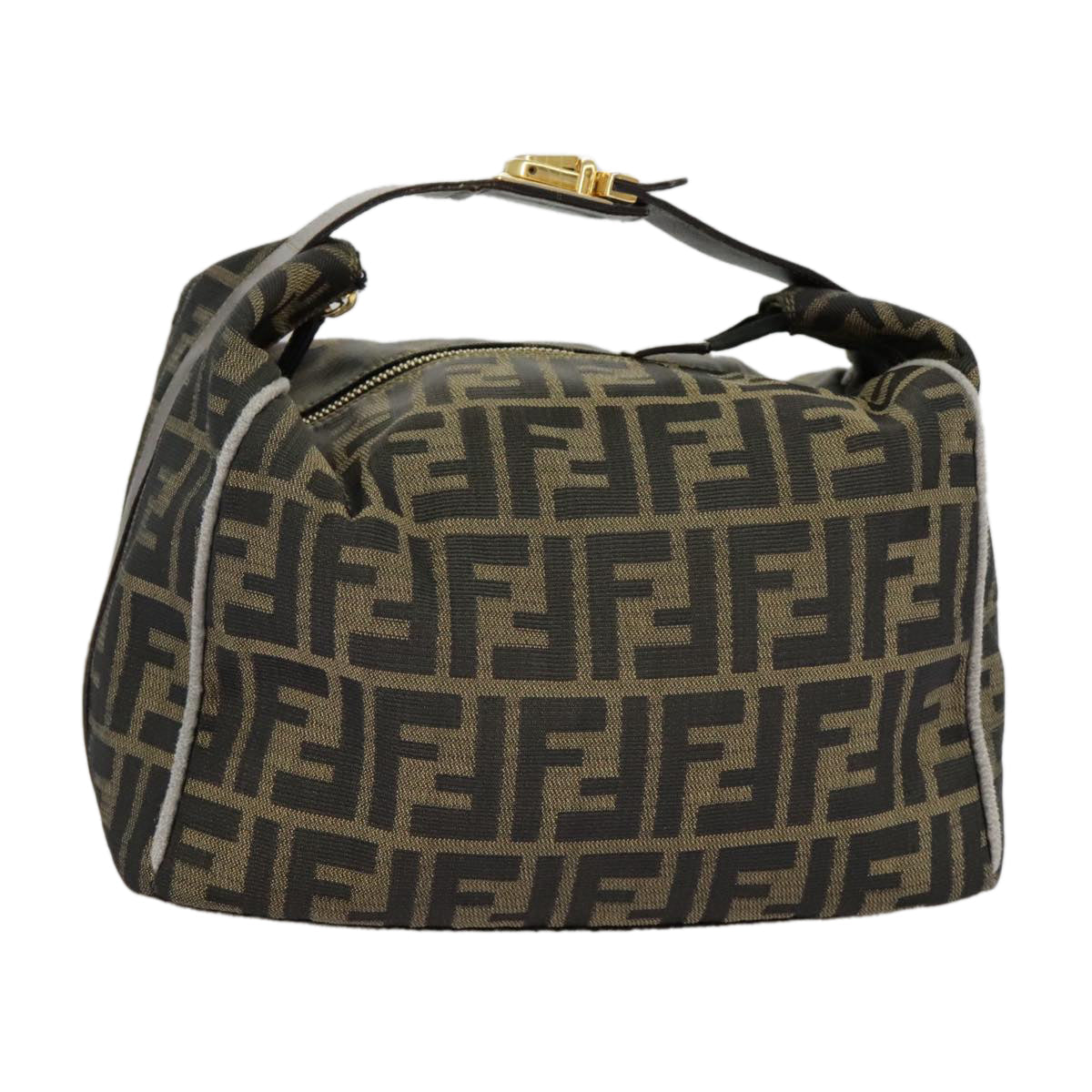 FENDI Zucca Canvas Hand Bag Black Brown Gold ep6166