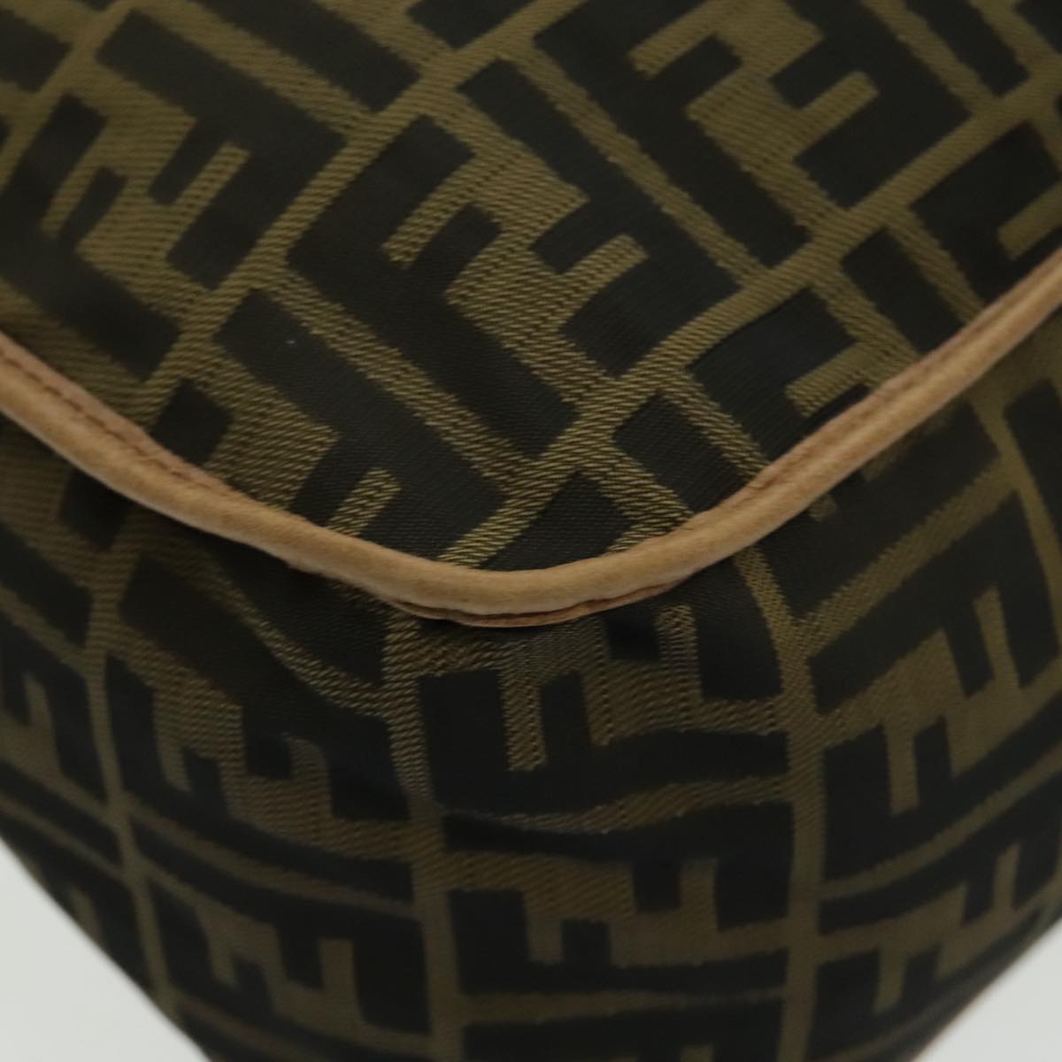 FENDI Zucca Canvas Shoulder Bag Black Brown ep6186