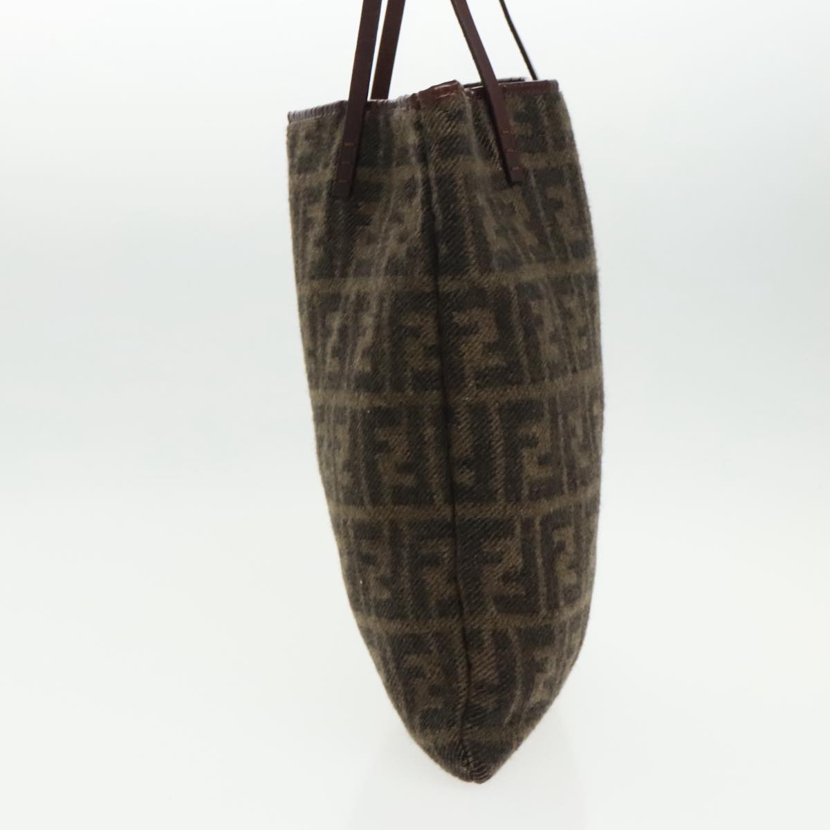FENDI Zucca Canvas Tote Bag Wool Brown Black ep6200