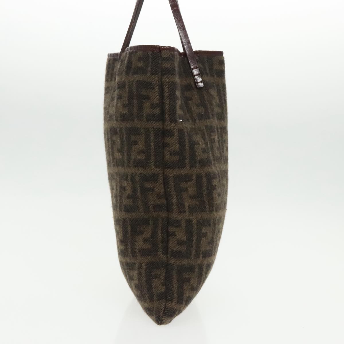 FENDI Zucca Canvas Tote Bag Wool Brown Black ep6200