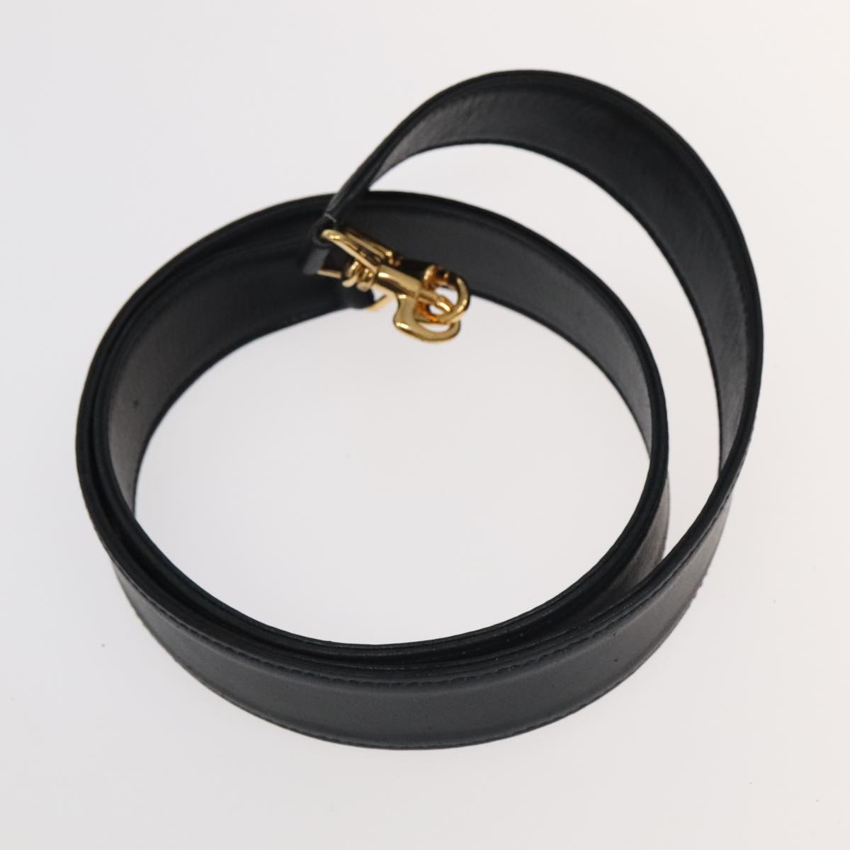 GUCCI Bamboo Hand Bag Leather 2way Black Gold 001 3754 1638 ep6234