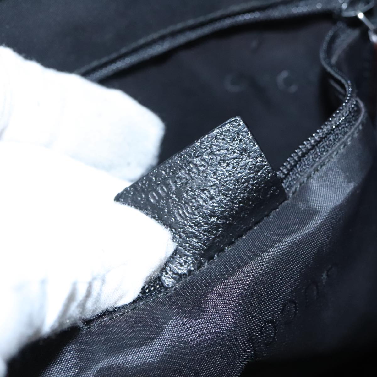 GUCCI Jackie Hand Bag Canvas Black Silver 001 3355 ep6257