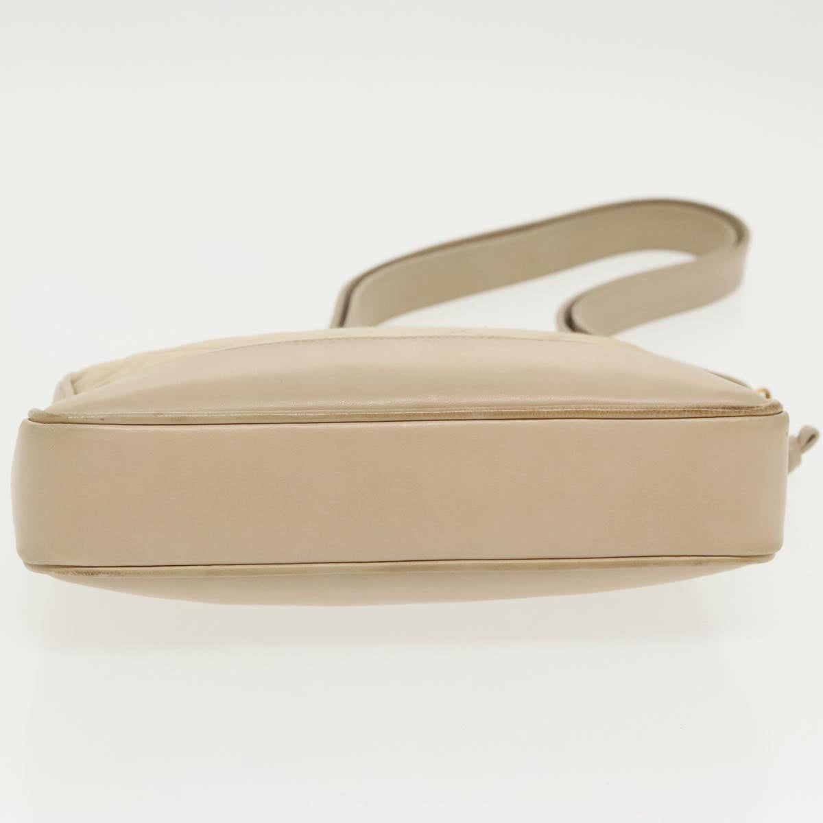 CHANEL Matelasse Chain Shoulder Bag Satin Beige Gold CC ep6261