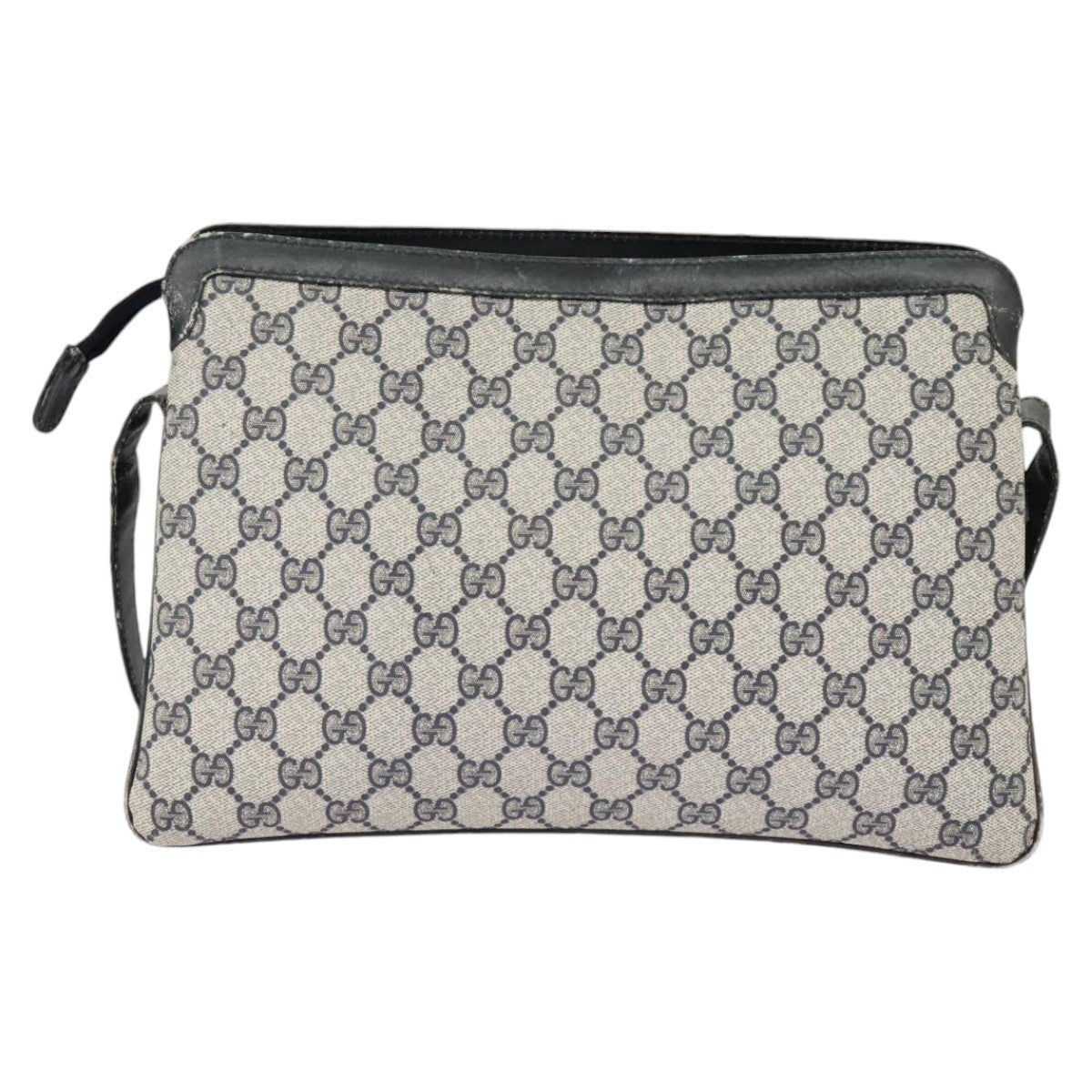 GUCCI GG Supreme Sherry Line Shoulder Bag PVC Navy Gold Red 010 378 ep6279