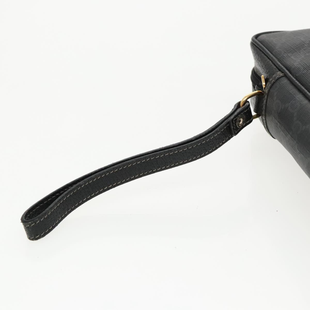 GUCCI GG Supreme Clutch Bag PVC Black Gold 156 01 033 ep6292