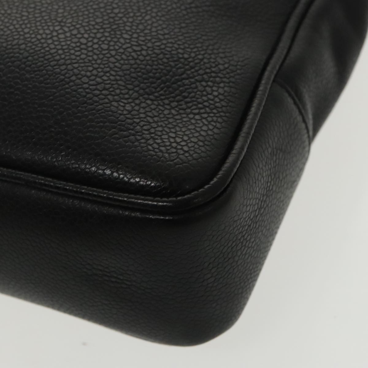 CHANEL COCO Mark Chain Tote Bag Caviar Skin Black Gold CC ep6304