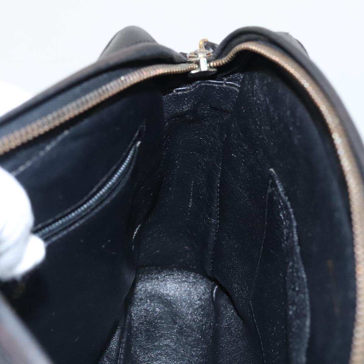 CHANEL Matelasse Chain Shoulder Bag Lamb Skin Black Gold CC ep6305