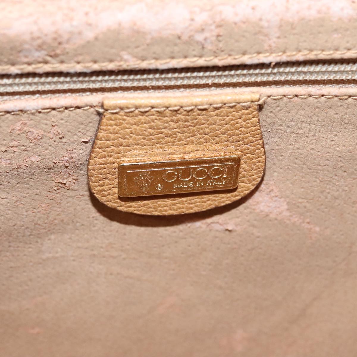 GUCCI Micro GG Supreme Shoulder Bag PVC Beige Gold ep6309