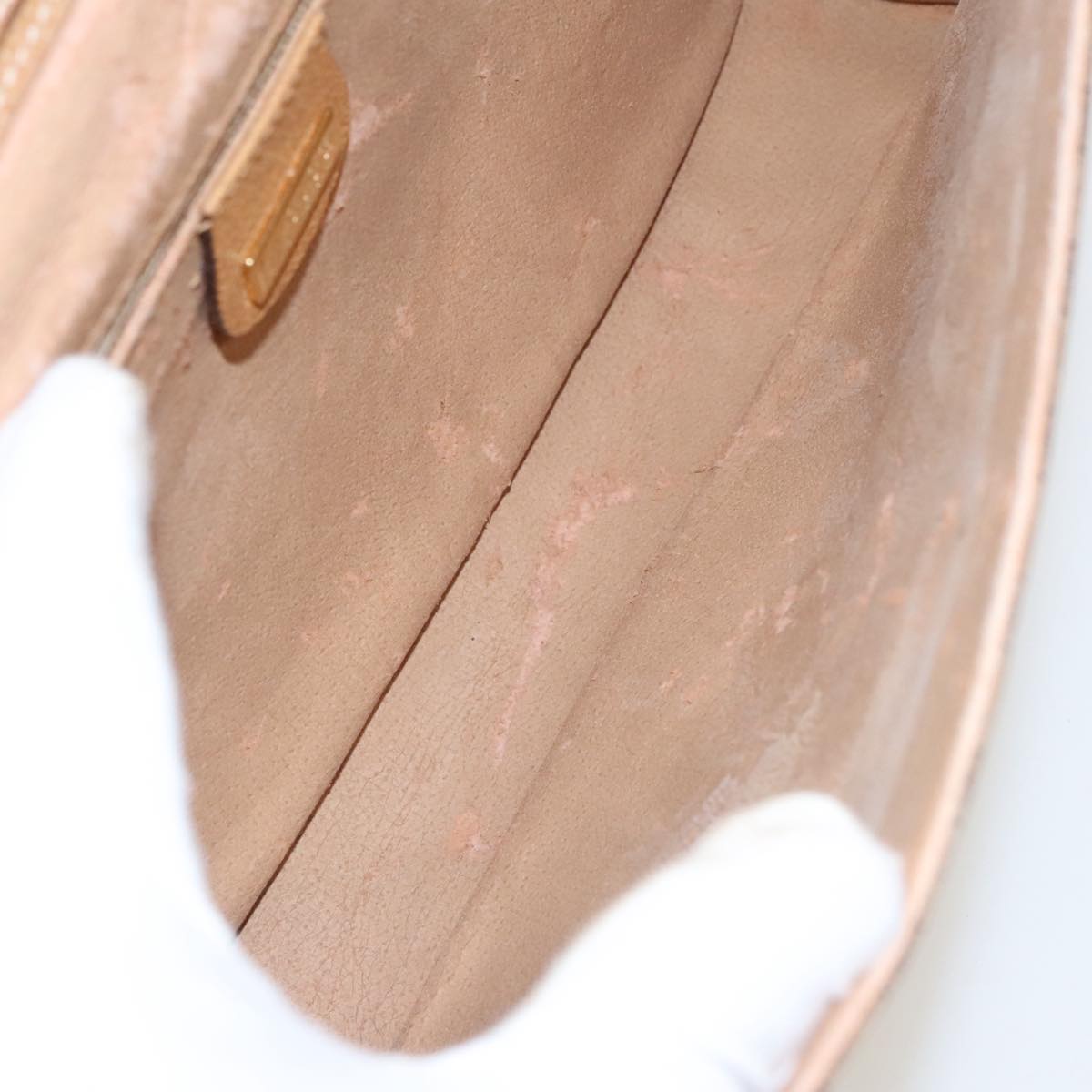 GUCCI Micro GG Supreme Shoulder Bag PVC Beige Gold ep6309