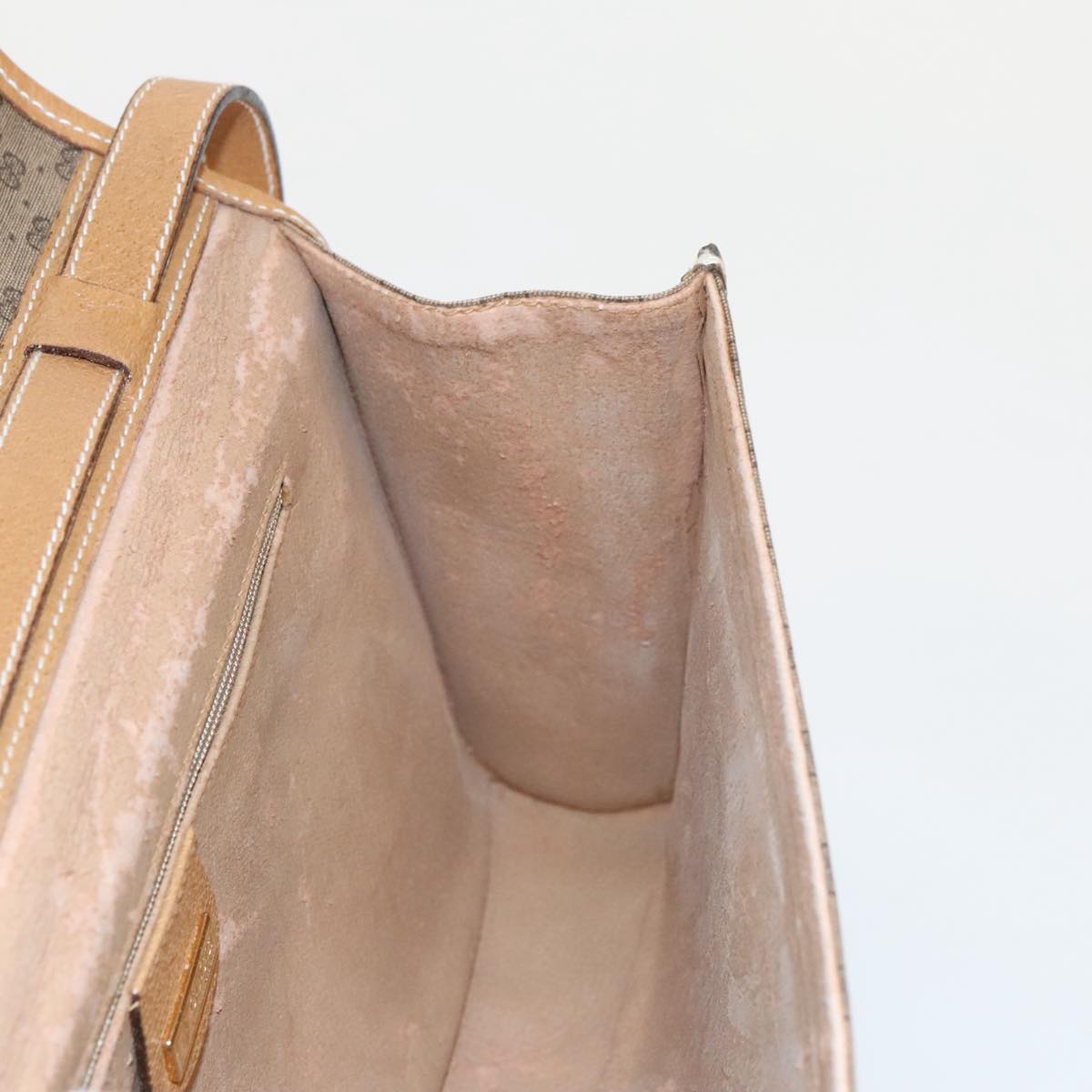 GUCCI Micro GG Supreme Shoulder Bag PVC Beige Gold ep6309