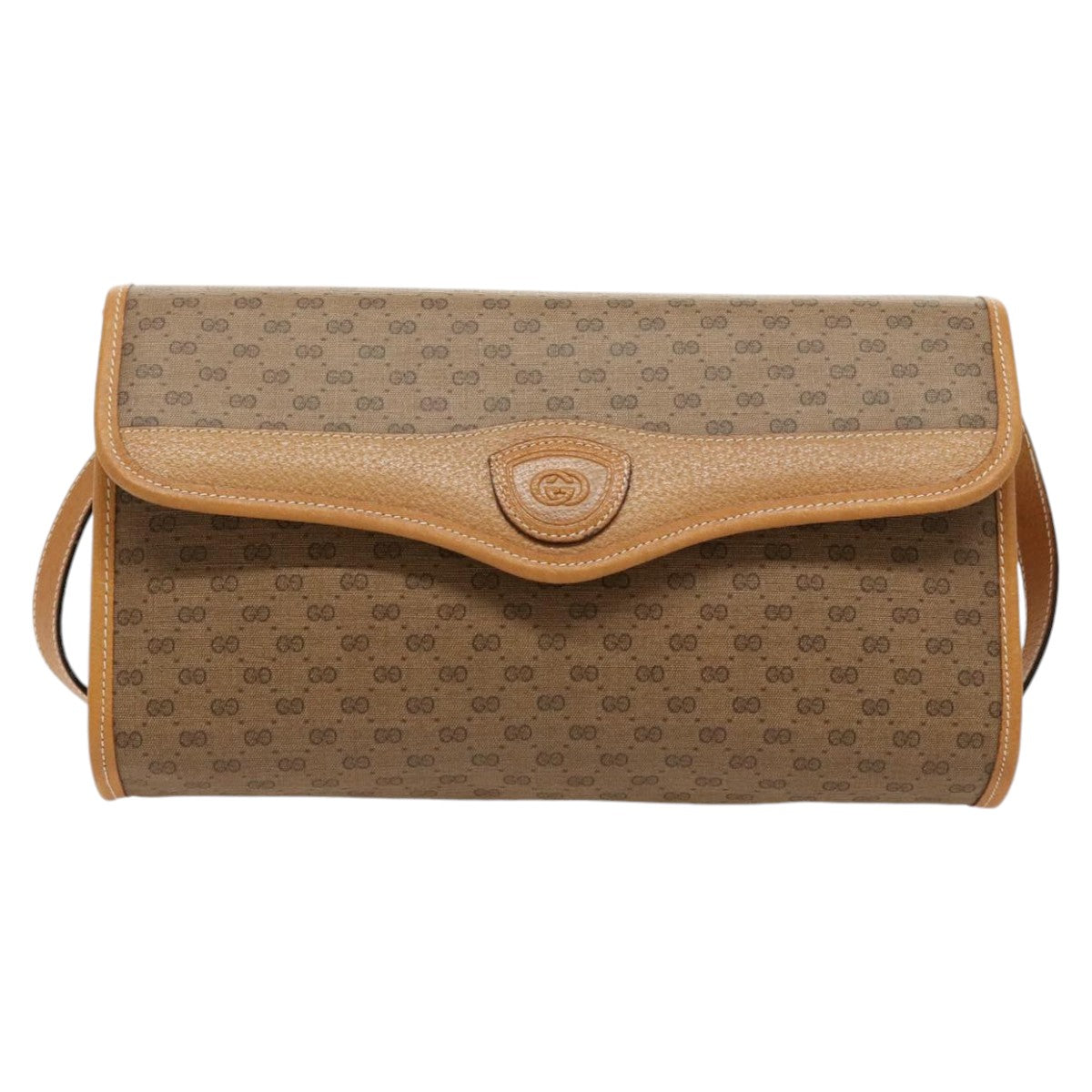 GUCCI Micro GG Supreme Shoulder Bag PVC Beige Gold ep6309