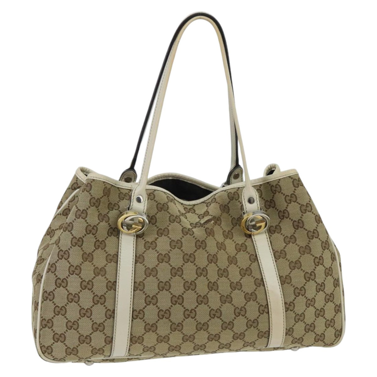 GUCCI GG Canvas GG Twins Tote Bag Beige Gold 232957 ep6314